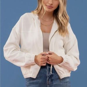 Cream Corduroy Cropped Jacket